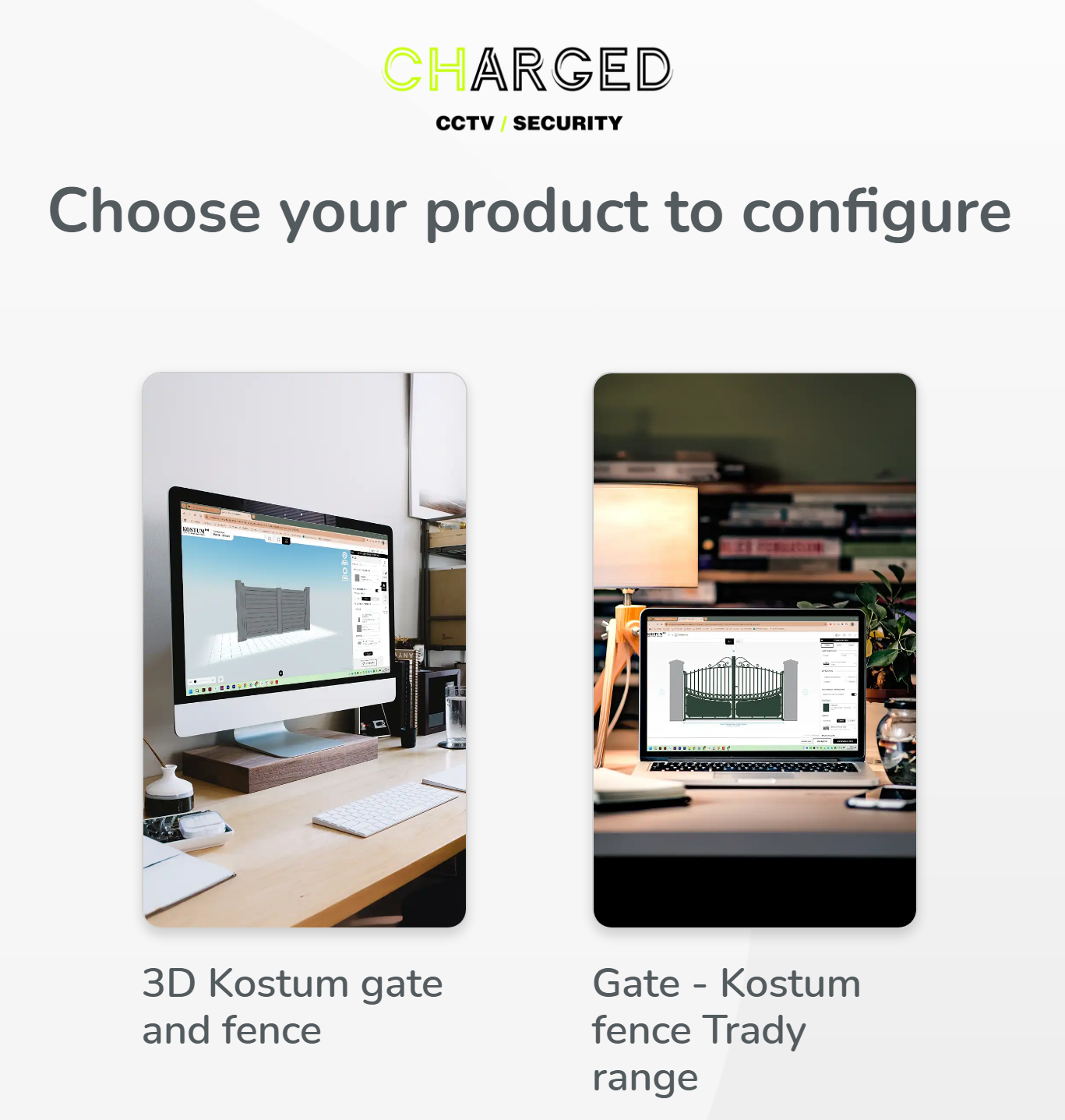 Configurator range selection screen