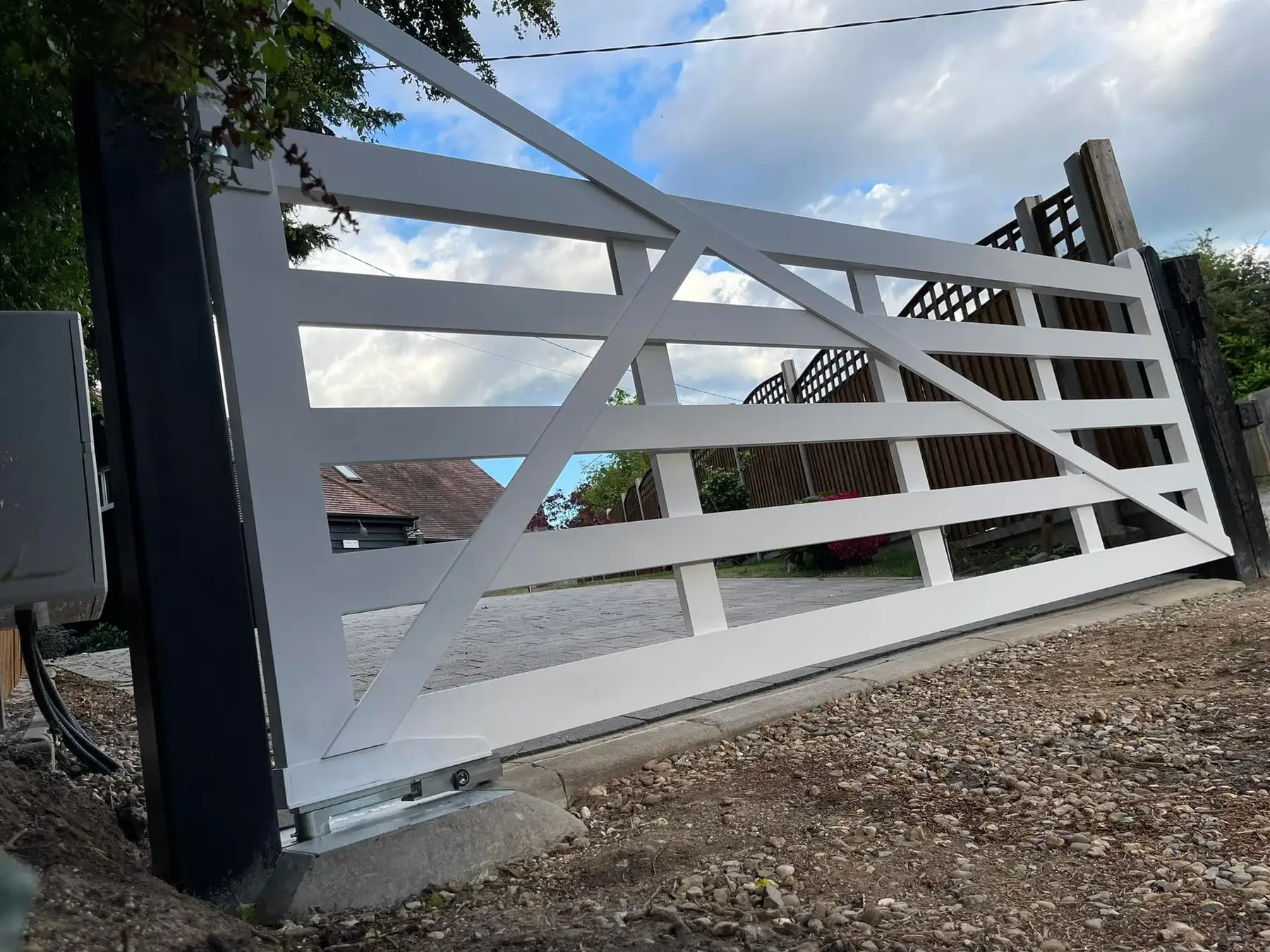 New driveway gate on a rural property