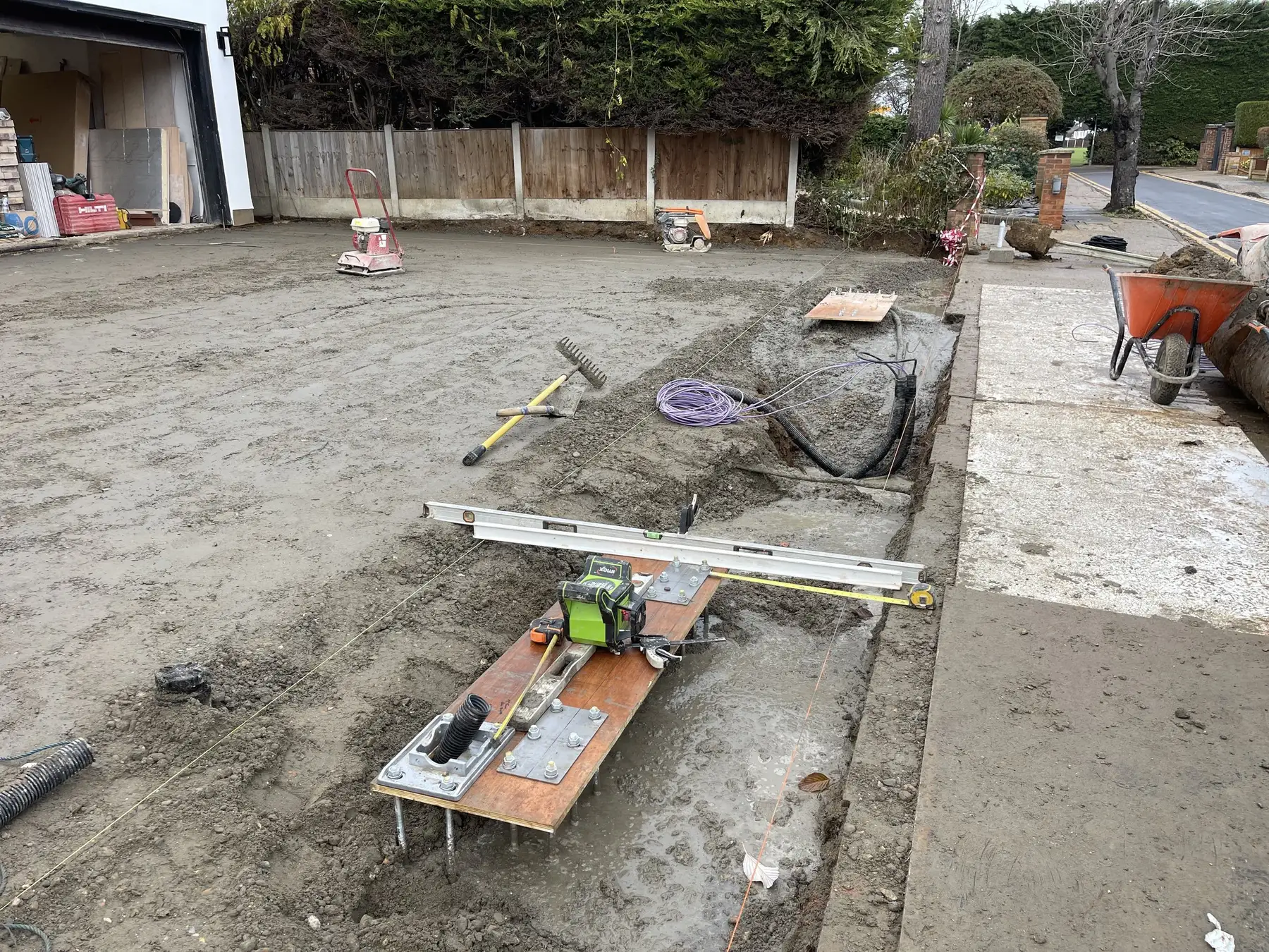 Groundworks for driveway gate installation