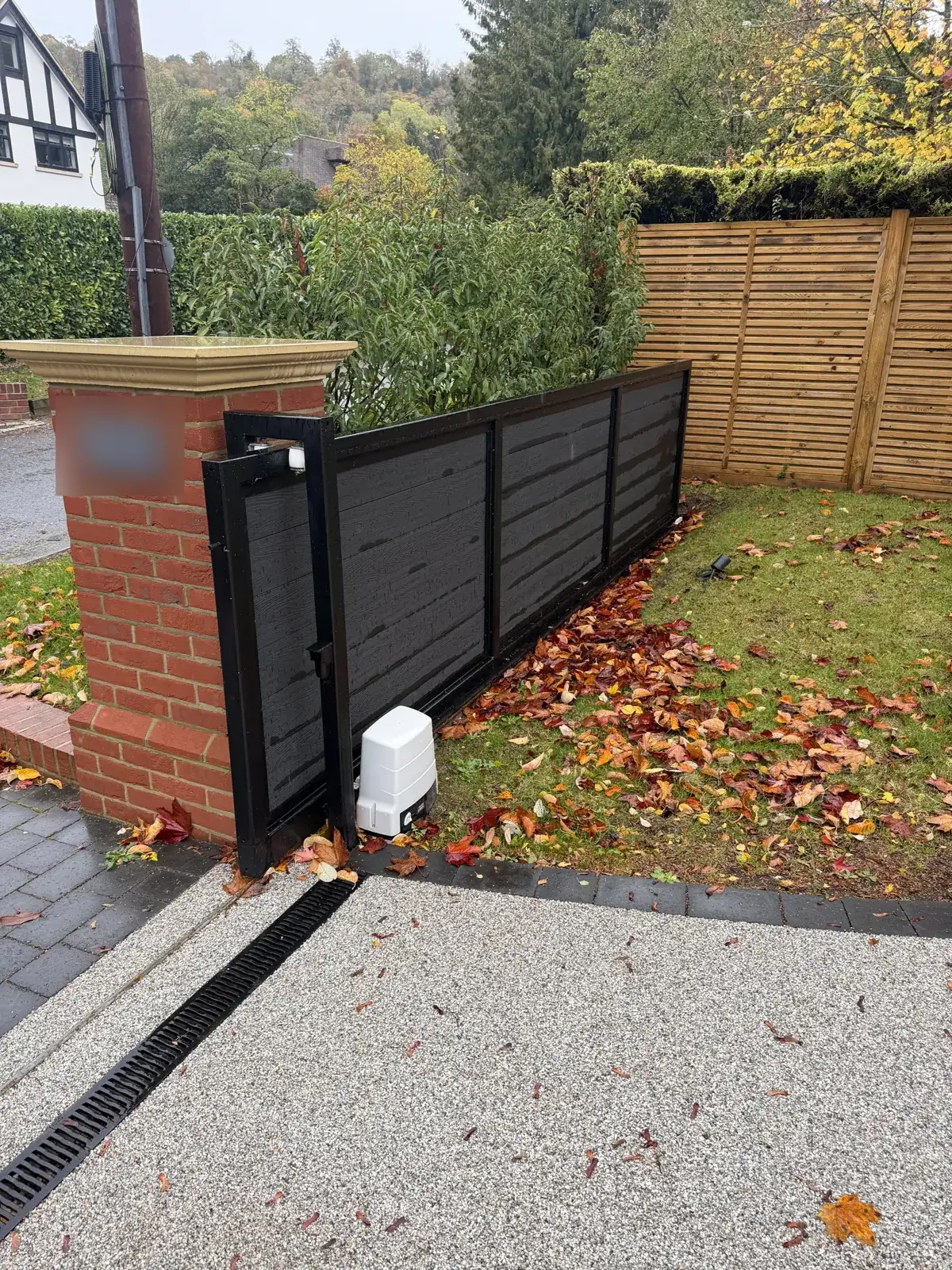 Sliding gate and motor on a routine service visit