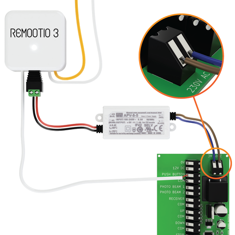 External mains adapter wiring