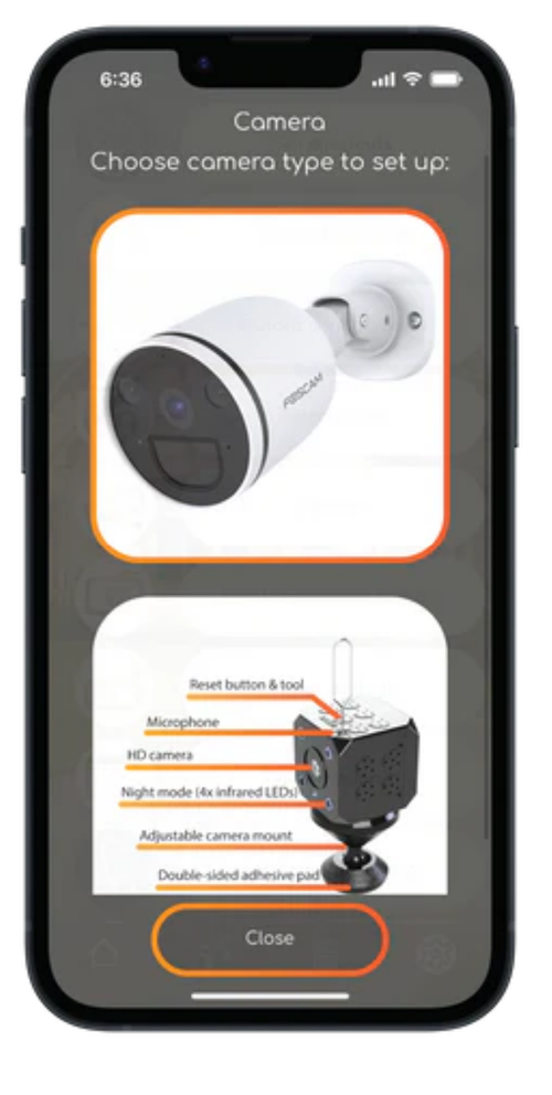 Select Foscam in Remootio app